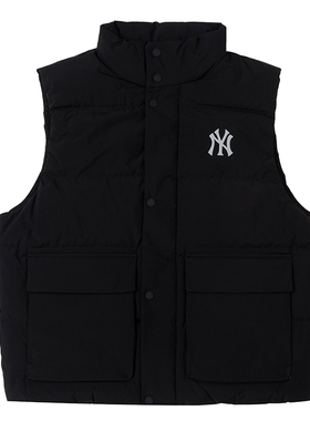 MLB官方男女情侣羽绒马甲外套24秋季大logo时尚休闲运动背心DVB01