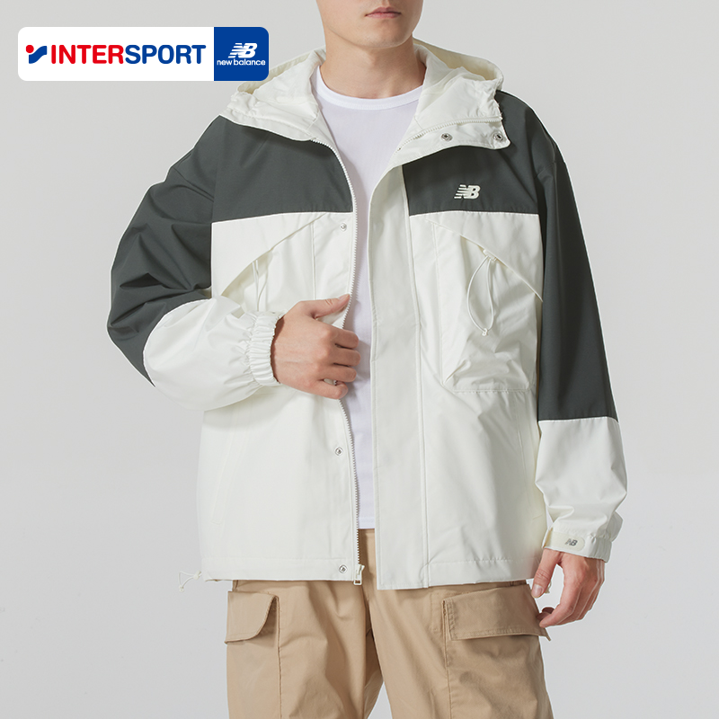 NEW BALANCE/NB梭织防风衣外套男2025秋季户外运动服休闲连帽夹克