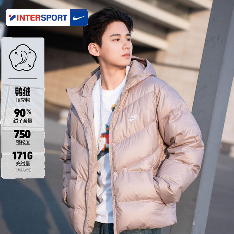 NIKE男加厚保暖连帽羽绒服