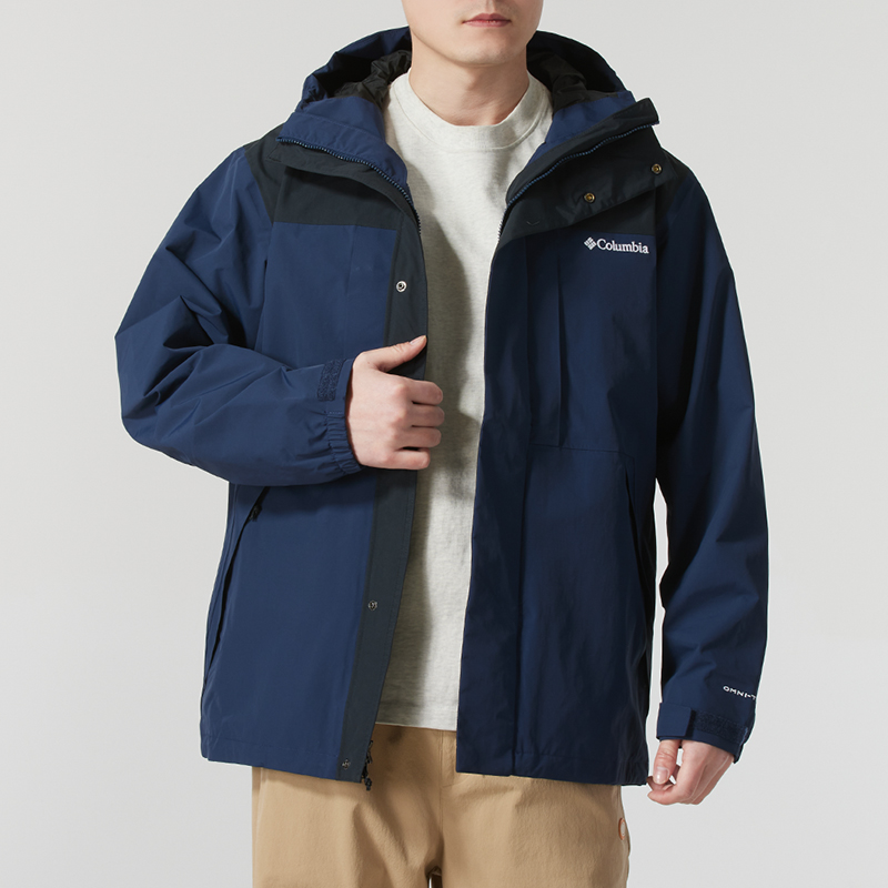 哥伦比亚官方梭织外套男2025秋季新款户外运动服防水速干连帽夹克