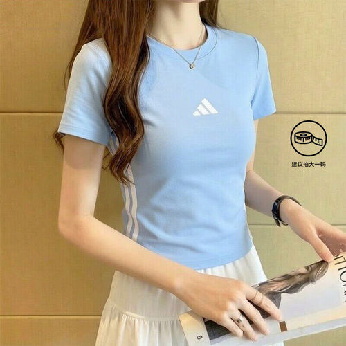 阿迪达斯短款T恤女2026夏季