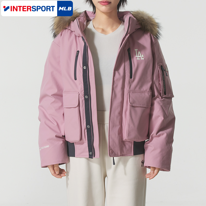 MLB情侣羽绒服男女装25冬季时尚宽松面包服运动保暖外套3ADJB4156