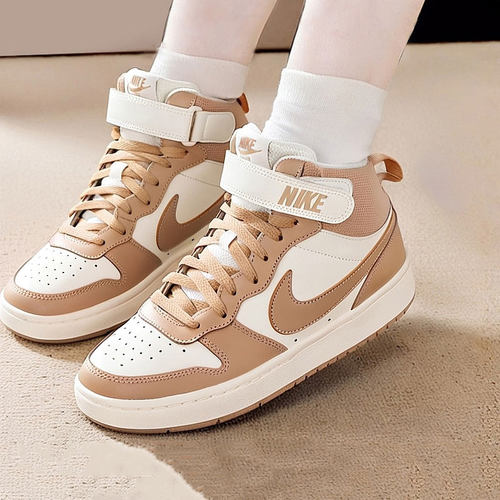 NIKE耐克大童鞋2025冬季新款魔术贴COURT运动板鞋高帮休闲鞋女鞋