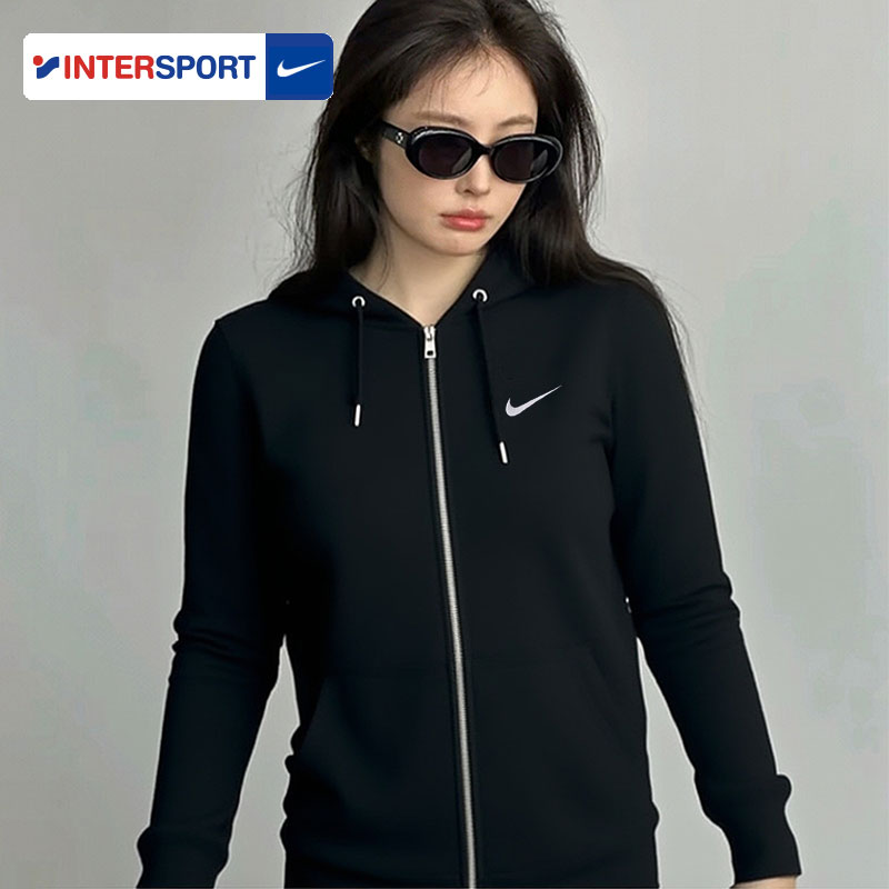 耐克女运动休闲针织连帽外套