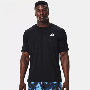 KU8712 透气跑步训练运动服短袖 阿迪达斯黑色速干T恤男装 2026夏季