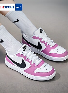 NIKE耐克官方休闲鞋女鞋2026夏季新款运动鞋紫色COURT板鞋大童鞋
