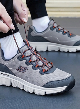 斯凯奇徒步鞋男鞋2025冬季新款运动鞋轻便缓震休闲鞋健步鞋237704