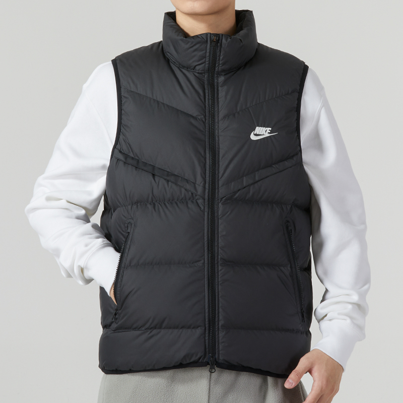 耐克Nike 羽绒马甲男装2025新款保暖运动背心正品夹克 FB8184-010