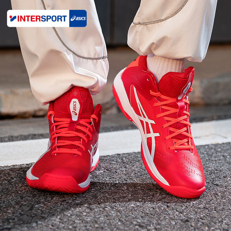 亚瑟士红色本命年篮球鞋男鞋官方正品GEL-HOOP V16轻量缓震运动鞋