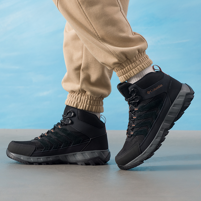 哥伦比亚休闲鞋男鞋2025冬季新款户外运动鞋中帮登山鞋防滑徒步鞋