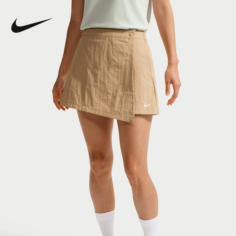 NIKE耐克女短裙2026夏季运动短裤防走光A字半身裙按扣裙裤IR1649