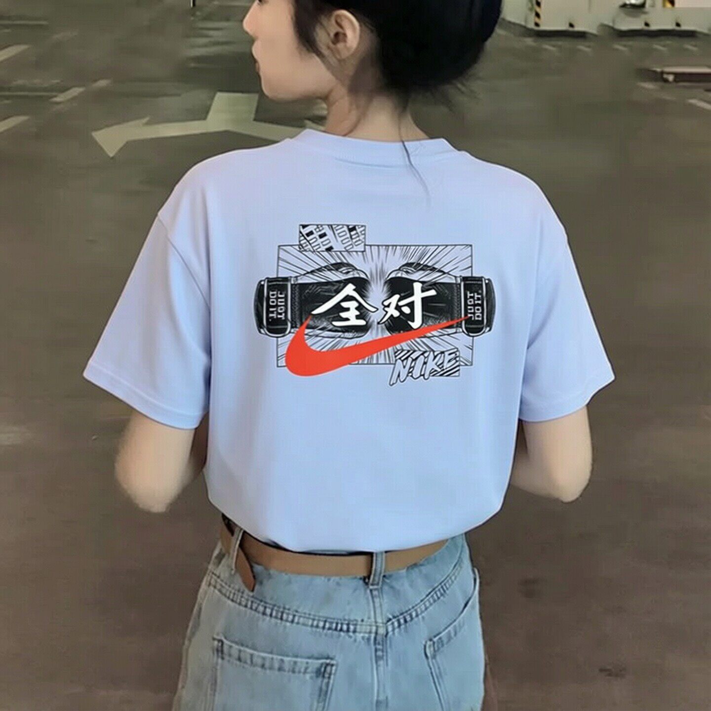 耐克情侣短袖男在女装夏季新款全对中高考满分学生运动纯棉T恤I