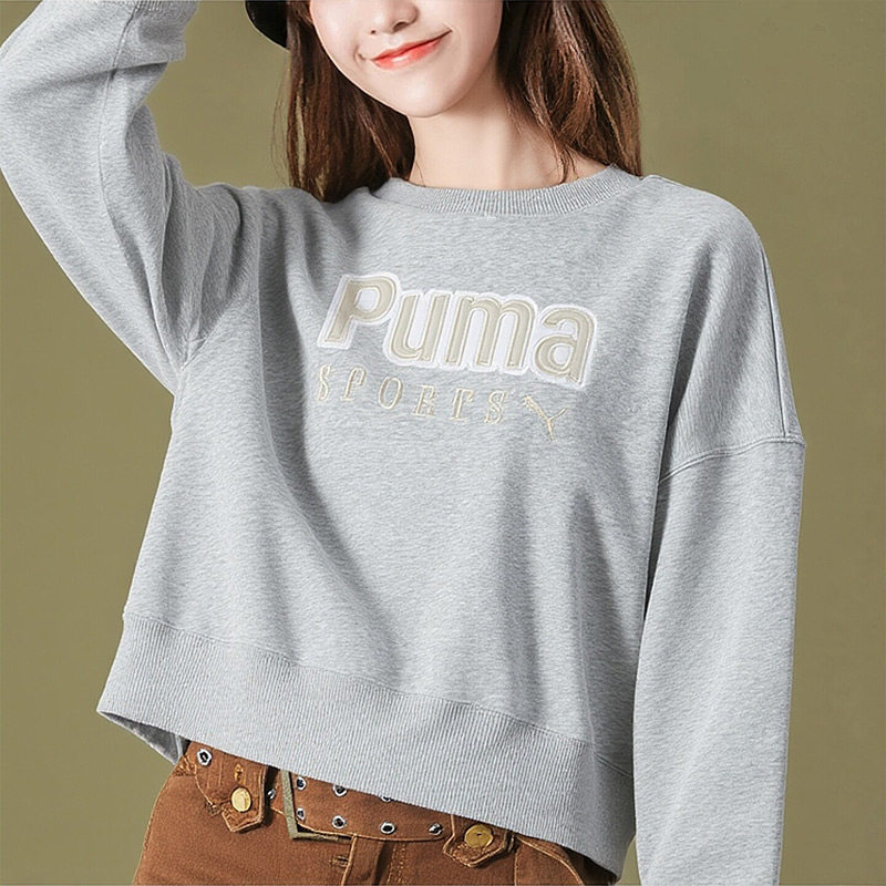 Puma彪马女装圆领运动服休闲健身训练时尚卫衣套头衫626169-04