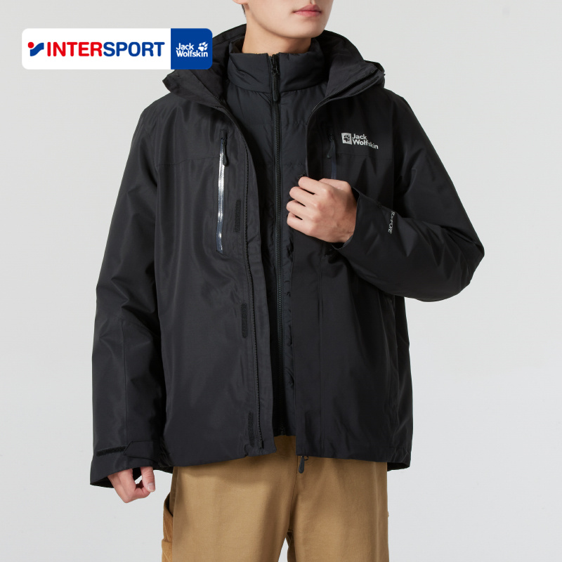 狼爪冲锋衣外套男2025冬季户外鹅绒三合一夹克800蓬羽绒服A61858A