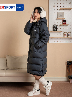 Nike耐克正品羽绒服女款冬季新款加厚保暖休闲长款羽绒外套HQ4185