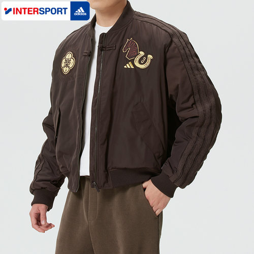 阿迪达斯马年新年款外套男装2026春季新款防风运动服宽松飞行夹克