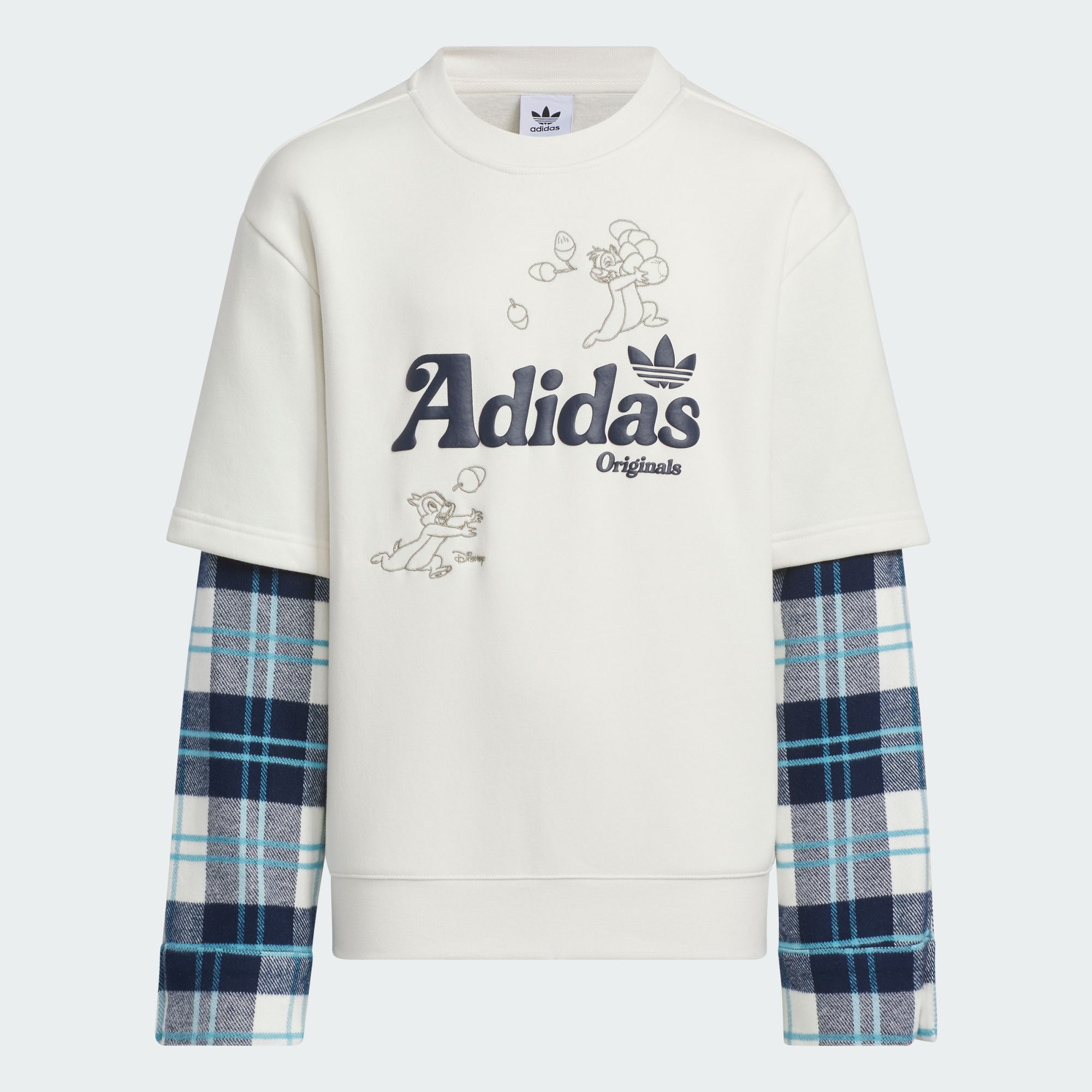 Adidas阿迪達(dá)斯兒童裝假兩件套頭衫2025秋季男女大童加絨運(yùn)動(dòng)衛(wèi)衣
