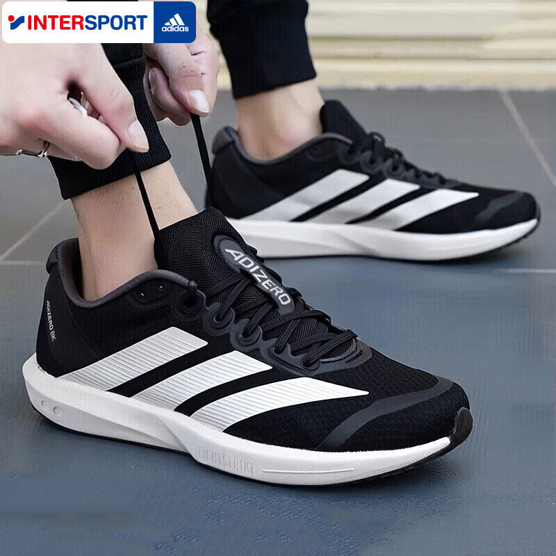 阿迪达斯男鞋女鞋运动鞋夏季透气2026新款官方旗舰正品三条杠跑鞋