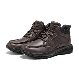 Skechers斯凯奇男鞋春季闪穿厚底增高雪地靴宽鞋楦一脚穿高帮皮鞋