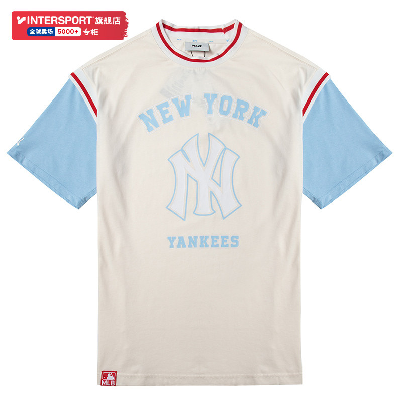 mlb官方 男女情侣t恤经典球队运动休闲宽松22年春夏新款短袖tsec8