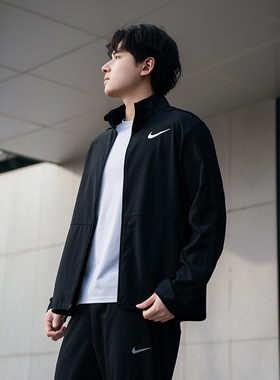 Nike耐克官方外套男2026春季新款黑色开衫立领运动长袖夹克DM6620