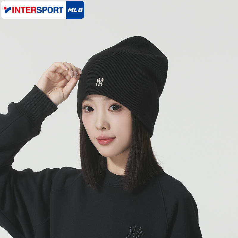 MLB官方毛线帽男帽女帽2025秋季NY小标刺绣保暖运动针织帽套头帽