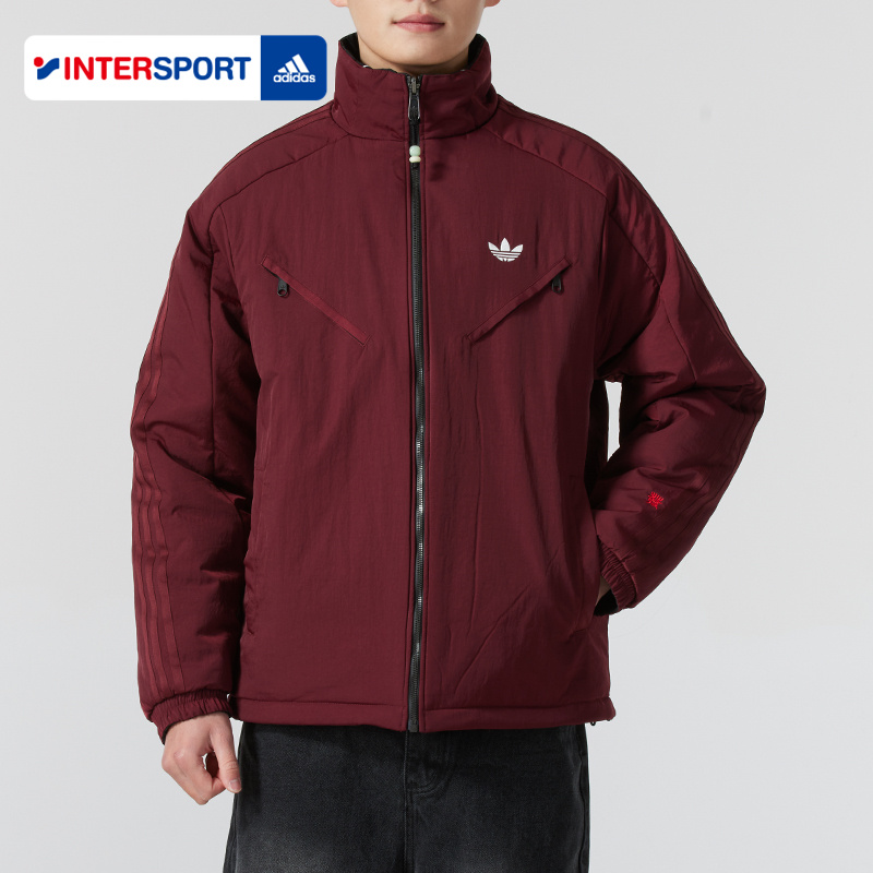 阿迪达斯三叶草正品棉服男装2025蛇年新年款双面穿外套棉衣KA0821