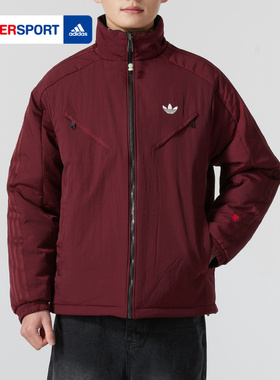 阿迪达斯三叶草正品棉服男装2026蛇年新年款双面穿外套棉衣KA0821