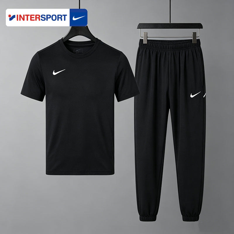 茵特丨NIKE耐克男士运动休闲T恤长裤夏健身训练短袖长裤跑步套装