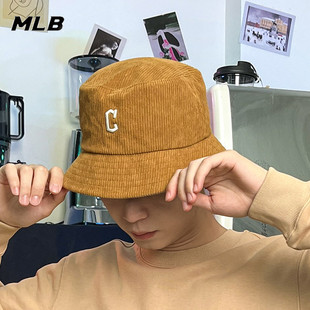運動帽燈芯絨盆帽時尚 帽子3AHTC0136 新款 MLB官方漁夫帽男女帽正品