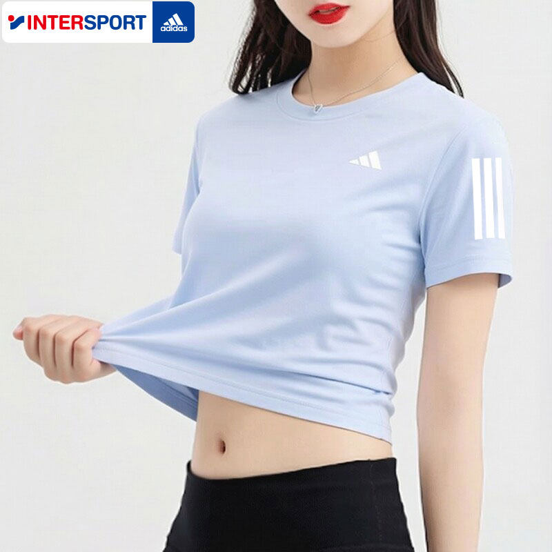 茵特丨阿迪达斯短袖女装速干半截袖新款休闲运动T恤健身服KU8747