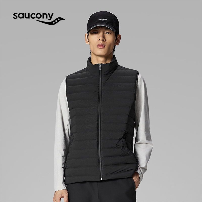 Saucony索康尼男装2025冬季新款户外保暖休闲羽绒马甲SA2250DV91L