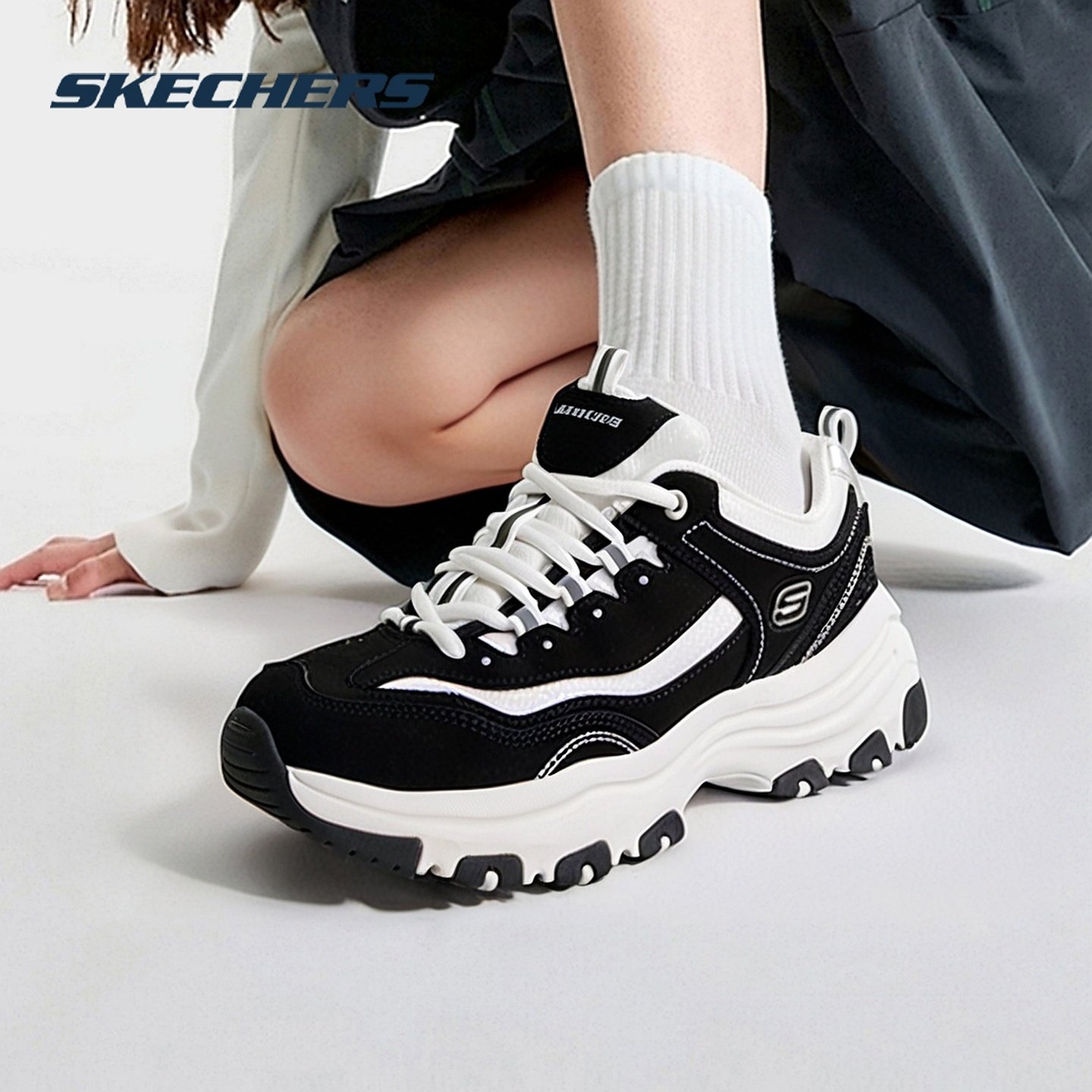 斯凯奇官方旗舰店女鞋冬季新款运动鞋经典熊猫鞋休闲鞋厚底老爹鞋,运动鞋new,运动休闲鞋,淘宝优惠券,粉丝福利购,淘宝优惠卷