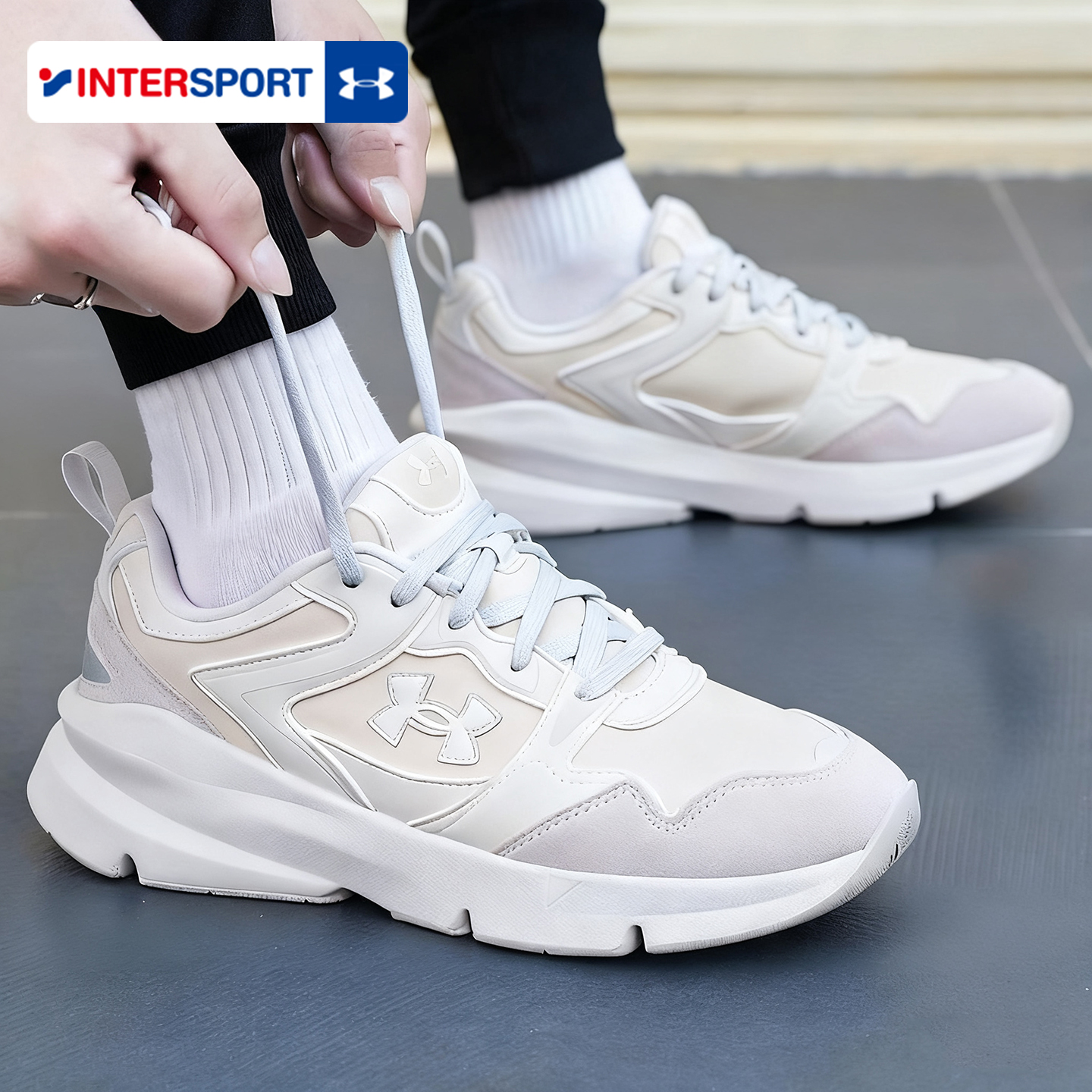 UA安德玛男鞋女鞋2025秋冬白色运动鞋健身训练情侣休闲鞋6003967