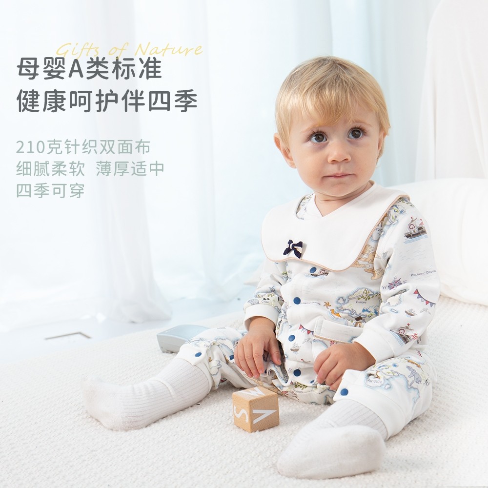 新生婴幼儿卡通长袖连体衣