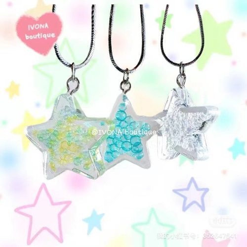 韩版新款手作钛钢蛇链diy星星少女心甜美可爱y2k五角星气泡项链