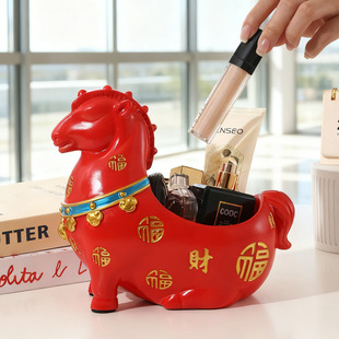 马年摆件高级感客厅大号国潮实用收纳马玄关家居生肖新年创意礼品