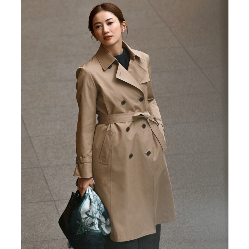 23区防水加工TC卡其布时尚气质长款风衣女ONWARD