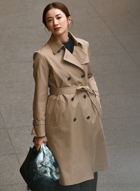 23区防水加工TC卡其布时尚气质长款风衣女ONWARD