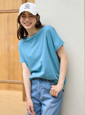 any FAM时尚简约气质可机洗接触冰凉UV护理法式袖T恤女ONWARD