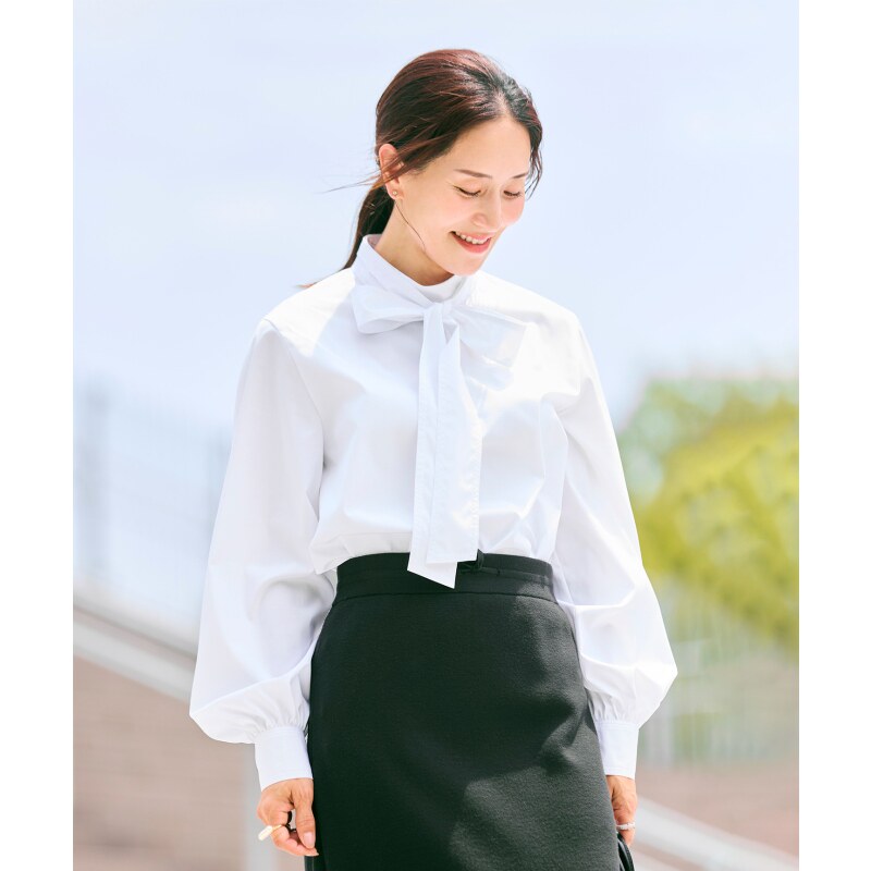 #Newans时尚气质温柔可机洗刺绣设计蝴蝶结衬衫女ONWARD