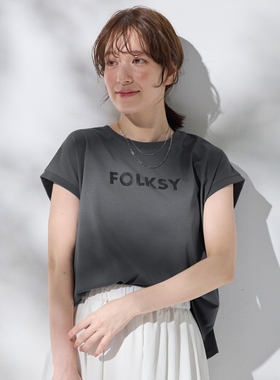 any FAM时尚气质适宜简约温柔接触凉感闪光logo印花T恤女ONWARD