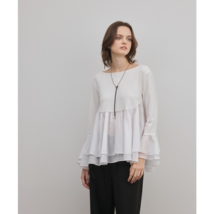 女ONWARD 设计感气质喇叭形剪裁上衣针织衫 GRACE CONTINENTAL时尚