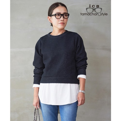 ICB×tamachan_style合作款亮片休闲适宜运动衫女ONWARD