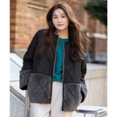 ANY SIS简约气质仿皮草复合绗缝夹克外套秋冬保暖防寒女ONWARD