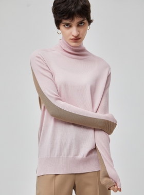 BEIGE，可洗LA MONNAIE高领针织衫女ONWARD秋冬新品