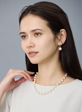 自由区时尚简约优雅气质日杂刊登同款珍珠横杆项链女ONWARD