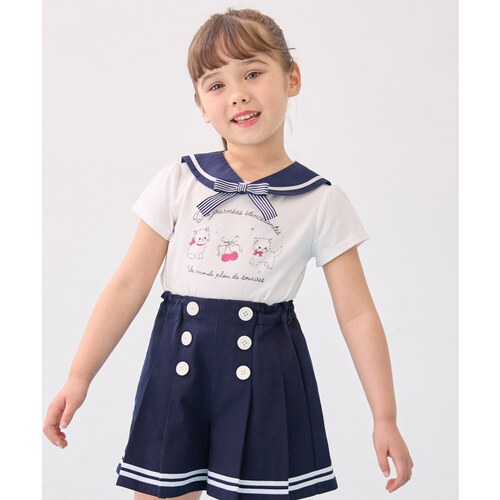 any FAM KIDS甜美可爱适宜水手领T恤女童ONWARD