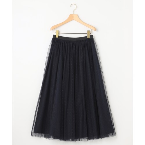 【組曲】【2WAY】日系优雅气质两面穿薄纱半身裙百褶纱裙藏蓝色