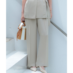 23区时尚 女ONWARD 气质可洗防水加工弹力斜纹宽腿裤